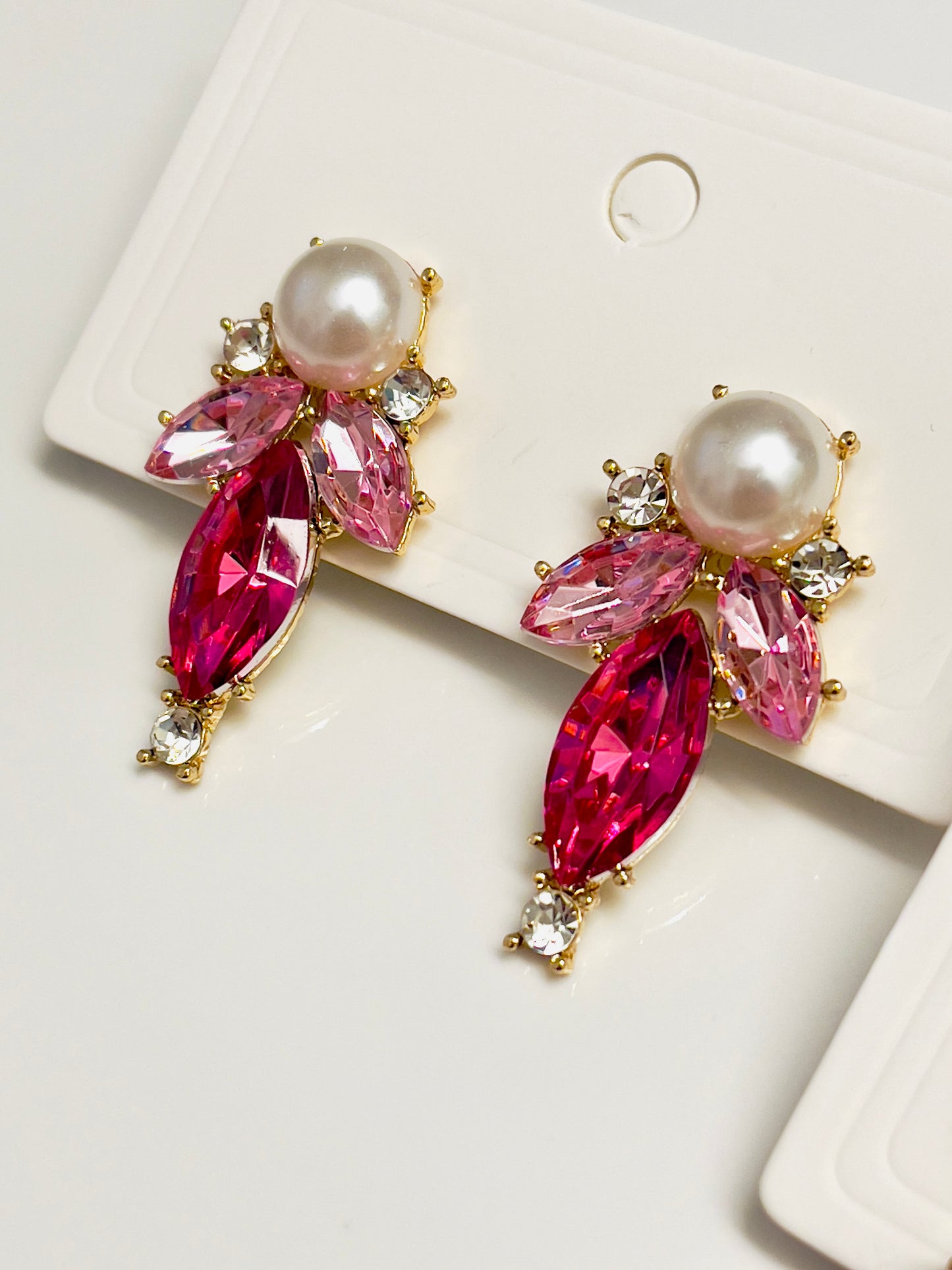 Crystal & Pearl Angel Earrings