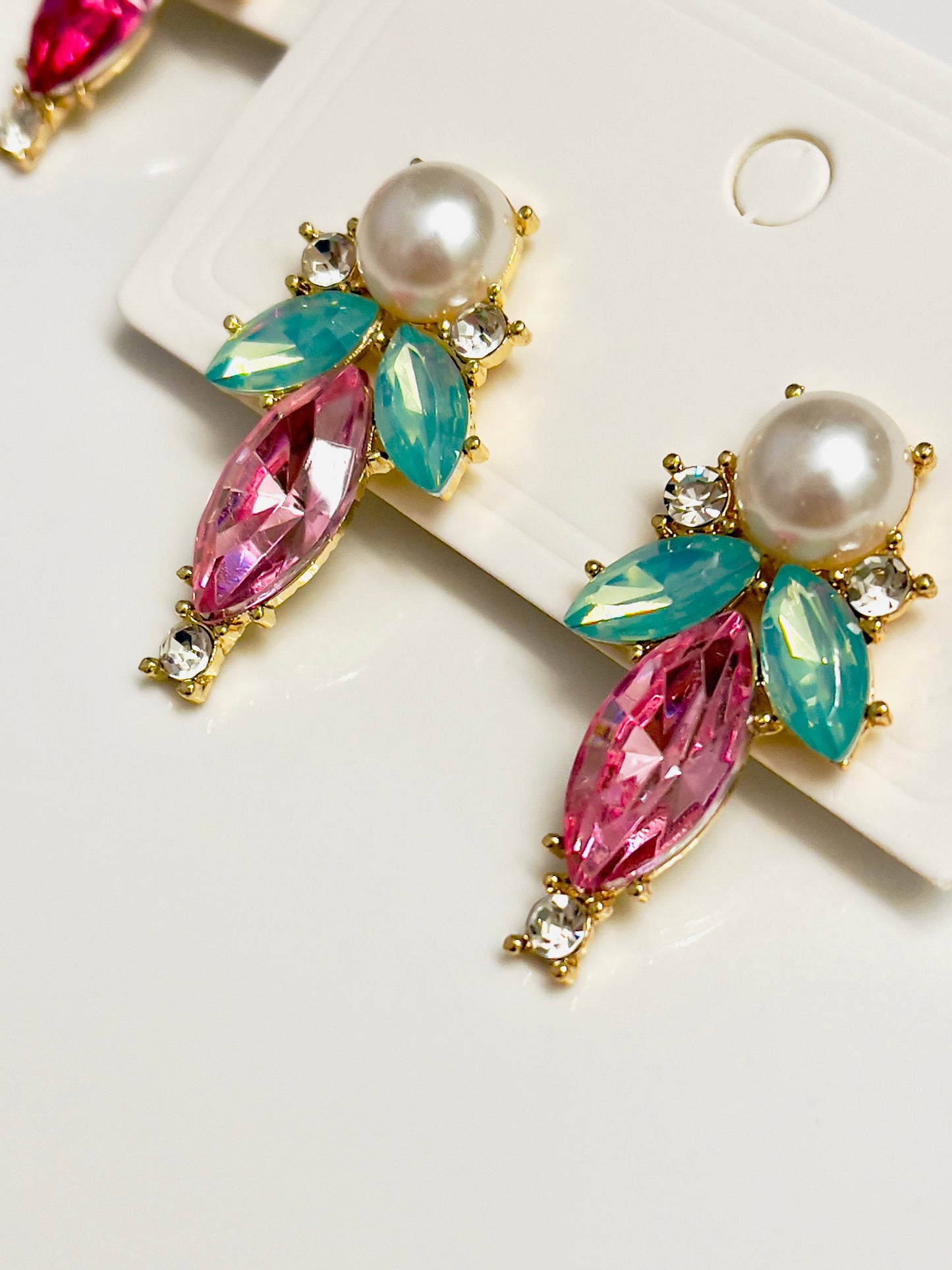 Crystal & Pearl Angel Earrings